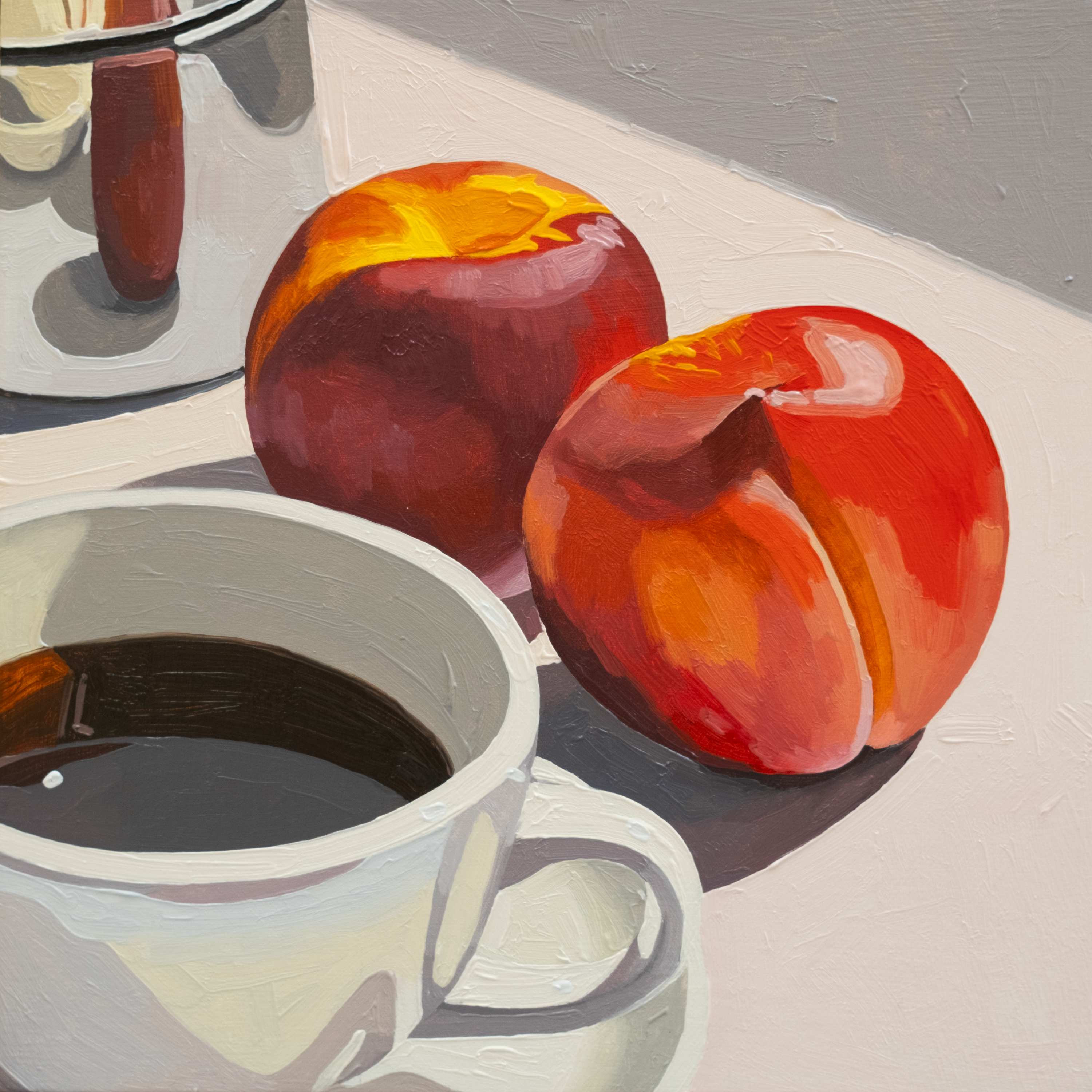 Nectarines and Coffee Print (8x8 inches)