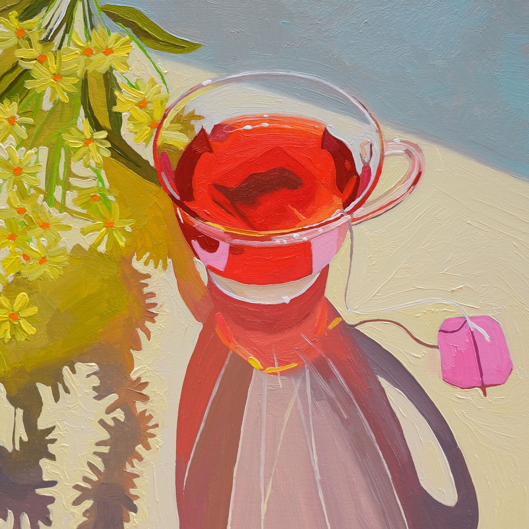 Tea & Flowers Print (8x8 inches)
