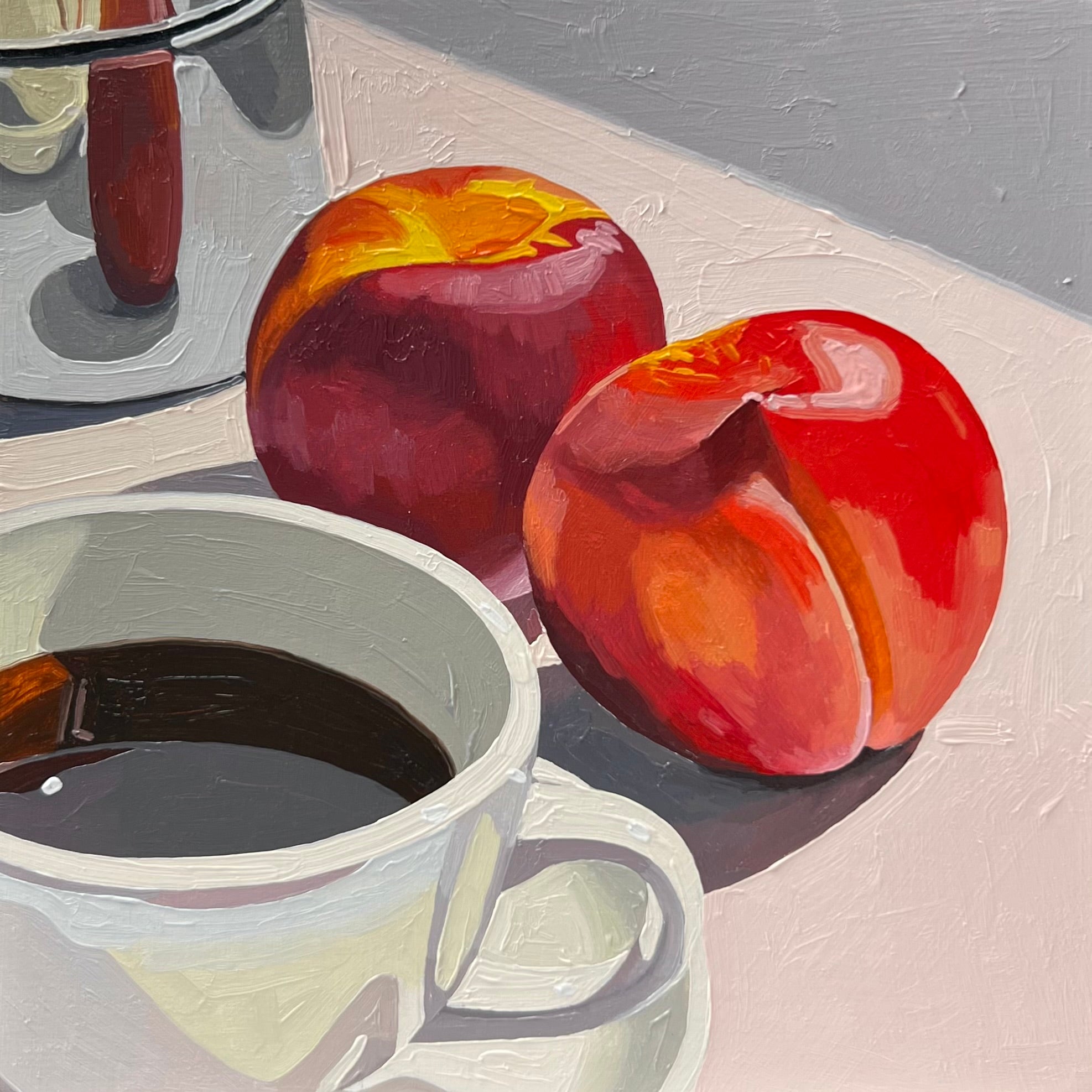 Nectarines, Coffee, Coffee Pot