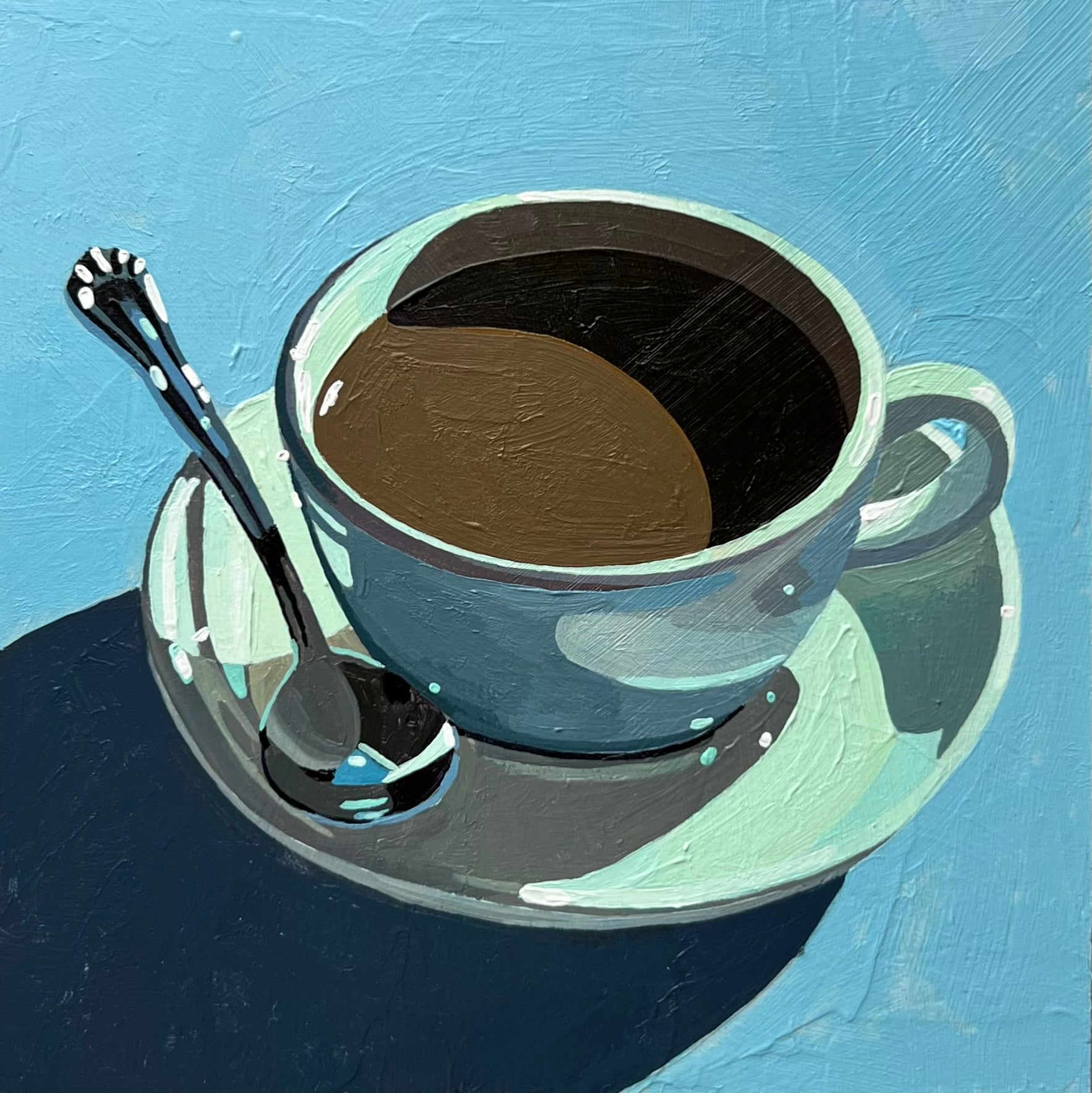 Coffee Study in Pthalo Blue