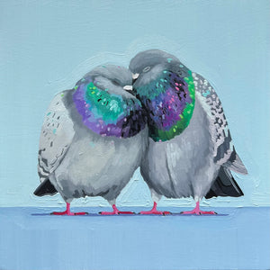 Custom order of Lovebirds and Destruction Pigeon Print