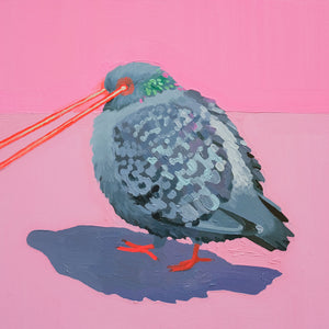 Pigeon Oil Painting by Leah Gardner