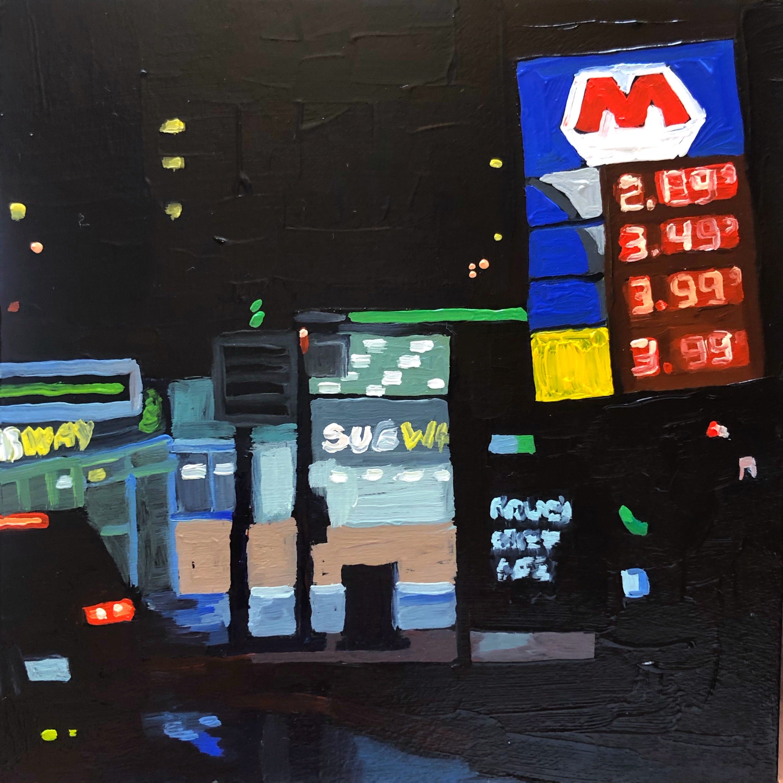 Gas Station at Night